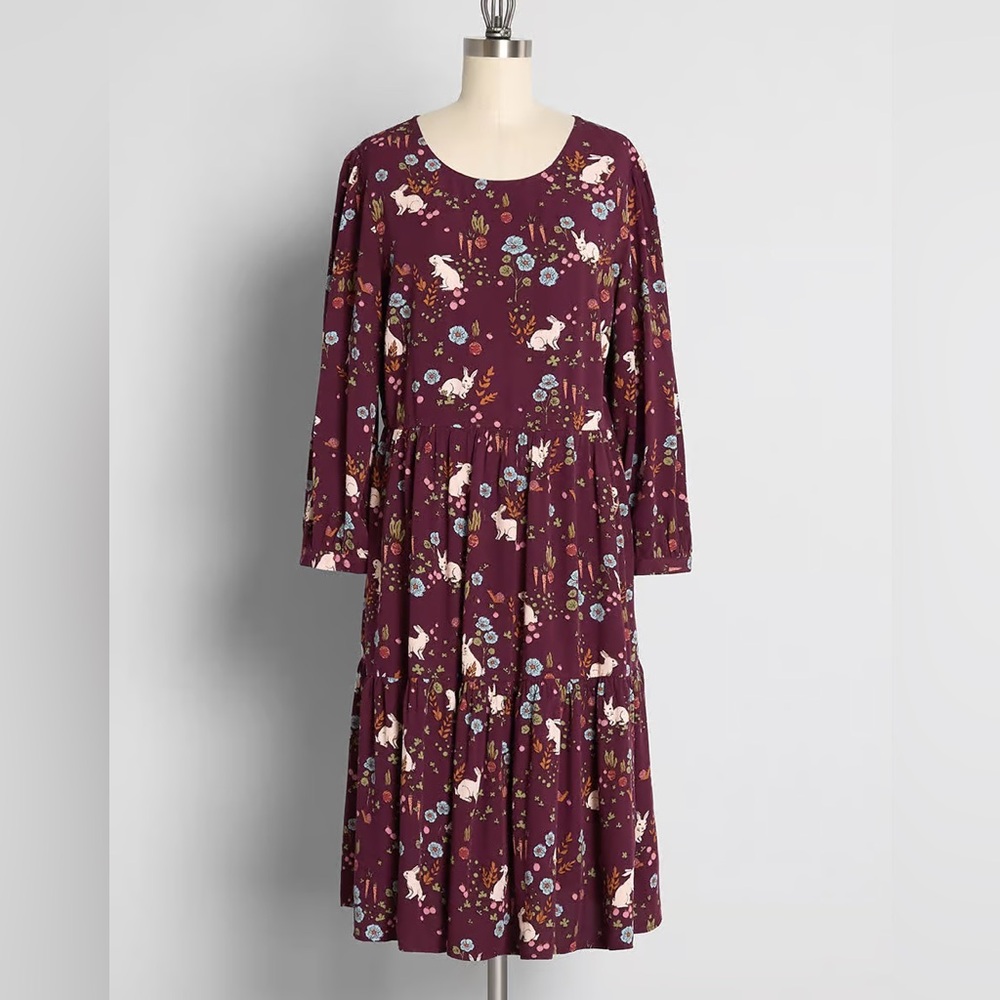 ModCloth x Princess Highway Befitting Bunnies Tiered Dress Size24 Au (3x)